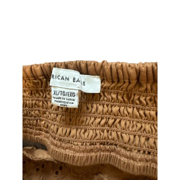 American Eagle tank crop bra top brown eyelet size XL -  NWOT - Picture 6 of 7